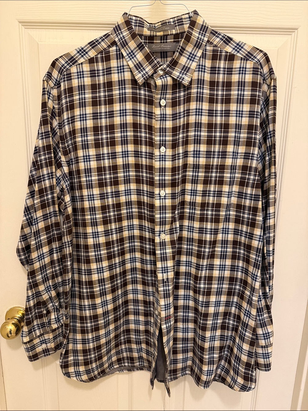 Daniel Cremieux Brown, Blue & Cream Plaid Button-Down Shirt